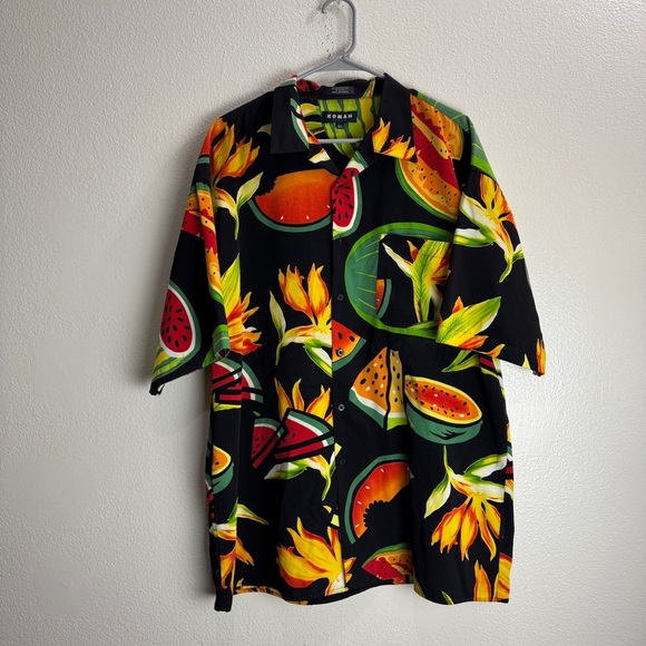 Koman Vintage Watermelon Button Up Shirt Size XL - Picture 1 of 5